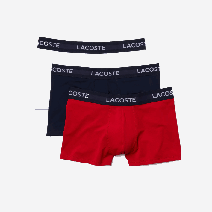 Lacoste Microfiber Trunk 3-Pack 646T1462 Navy Blue White Red LAW Men