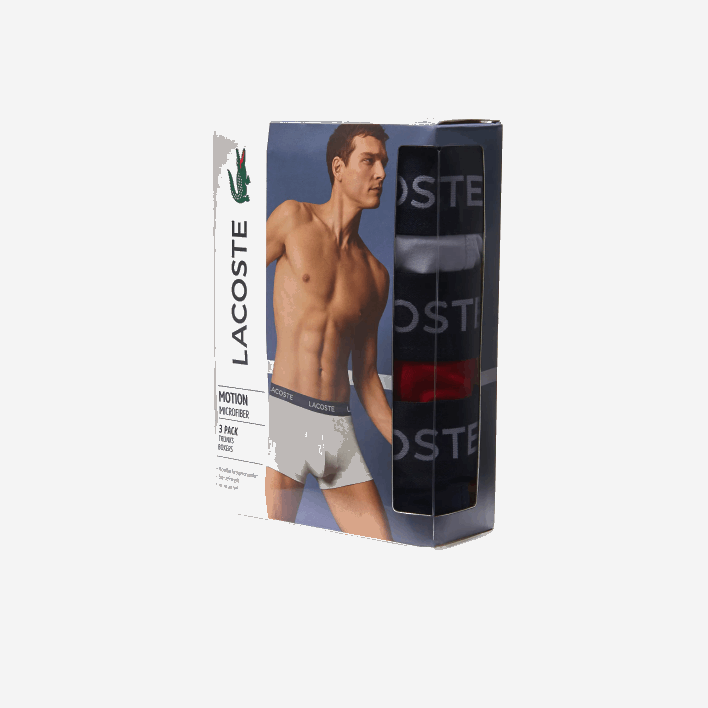 Lacoste Microfiber Trunk 3-Pack 646T1462 Navy Blue White Red LAW Men