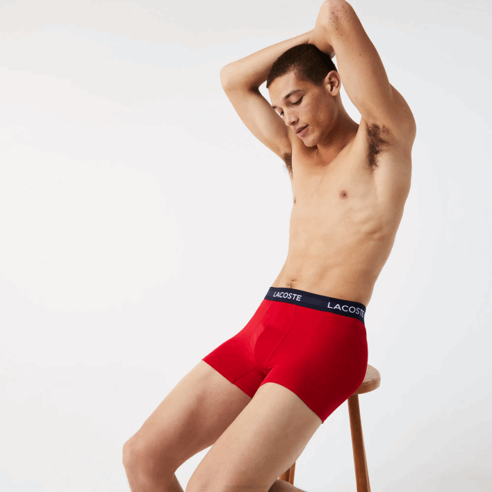 Lacoste Microfiber Trunk 3-Pack 646T1462 Navy Blue White Red LAW Men