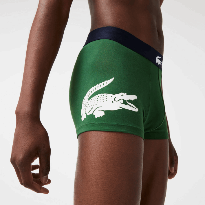 Lacoste Mismatched Stretch Cotton Trunk 3-Pack 646T1341 Green Navy Blue White P52 Men