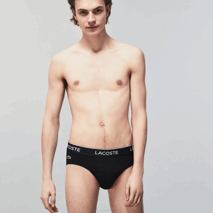 Lacoste Pack Of 3 Casual Briefs 646T1421 Black 031 Men