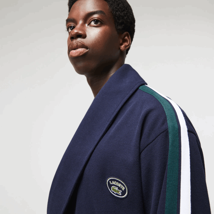 Lacoste SPORT-Inspired Textured Badges Cotton Pique Robe 646T1401 Navy Blue 166 Men