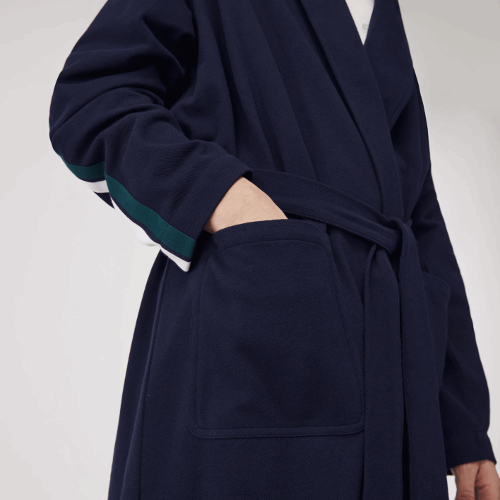 Lacoste SPORT-Inspired Textured Badges Cotton Pique Robe 646T1401 Navy Blue 166 Men