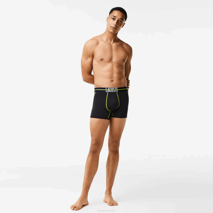 Lacoste Seamless Jersey Trunk 646T1492 Black Yellow 9Y2 Men