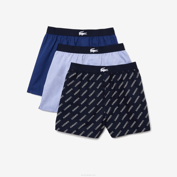 Lacoste Ultra-Soft Cotton Boxer 3-Pack 646T1578 Navy Blue VUC Men