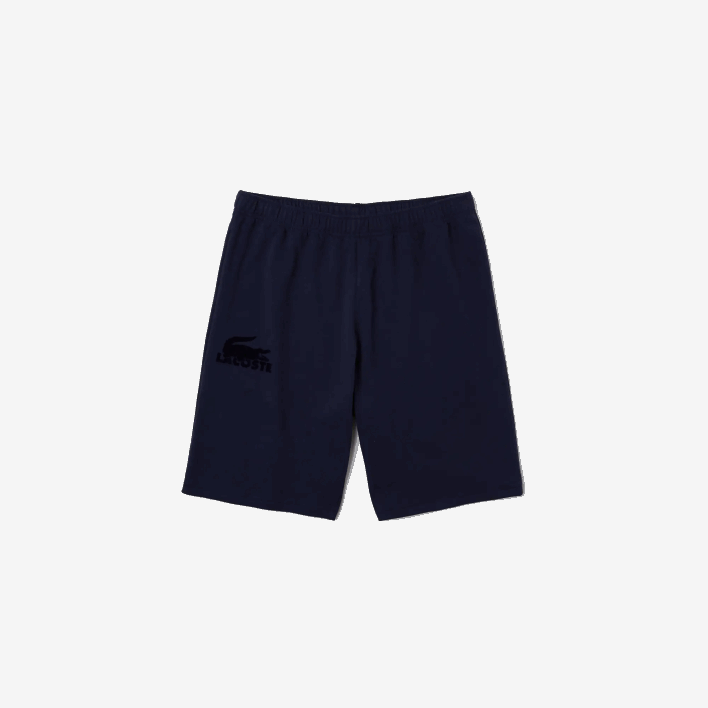 Lacoste Velour Crocodile Cotton Fleece Lounge Shorts 646T1481 Navy Blue 423 Men