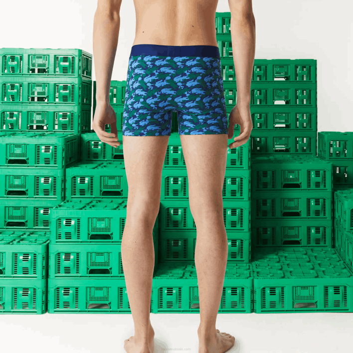 Lacoste x Minecraft Print Long Organic Cotton Boxer Briefs 646T1599 White C50 Men
