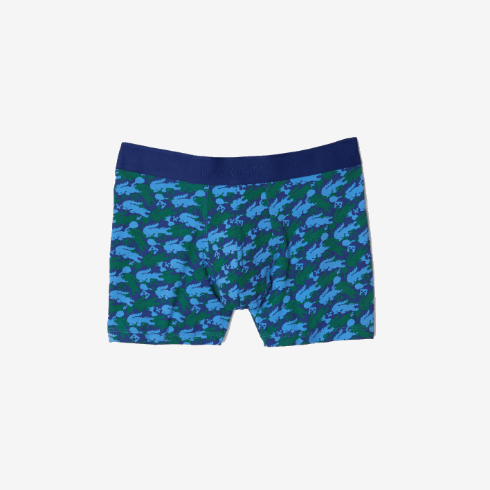 Lacoste x Minecraft Print Long Organic Cotton Boxer Briefs 646T1599 White C50 Men