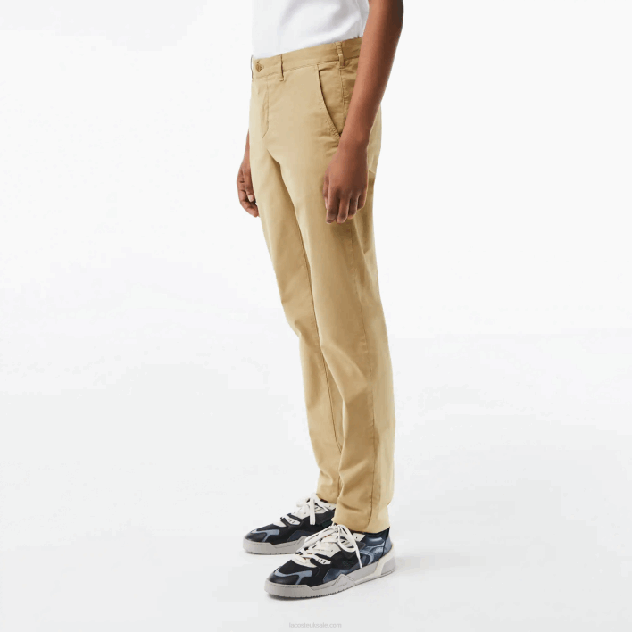Lacoste Slim Fit Stretch Cotton Chinos 646T499 Beige CB8 Men