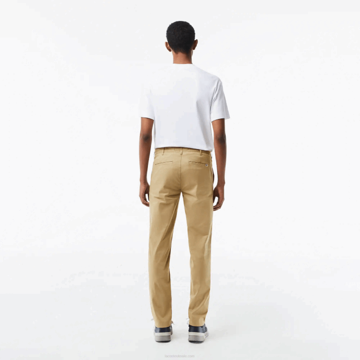 Lacoste Slim Fit Stretch Cotton Chinos 646T499 Beige CB8 Men
