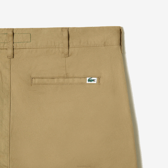 Lacoste Slim Fit Stretch Cotton Chinos 646T499 Beige CB8 Men