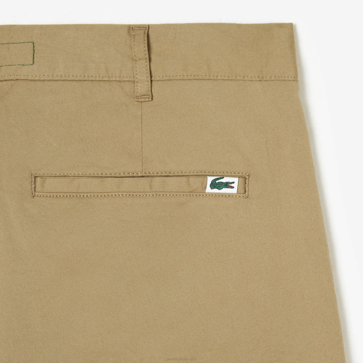Lacoste Slim Fit Stretch Cotton Chinos 646T499 Beige CB8 Men