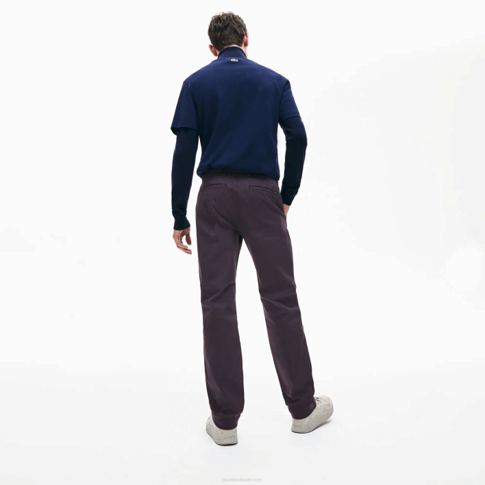 Lacoste Stretch Cotton Chino Pants 646T1656 Navy Blue 166 Men
