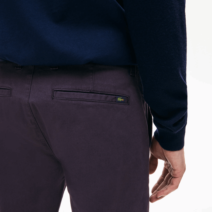 Lacoste Stretch Cotton Chino Pants 646T1656 Navy Blue 166 Men