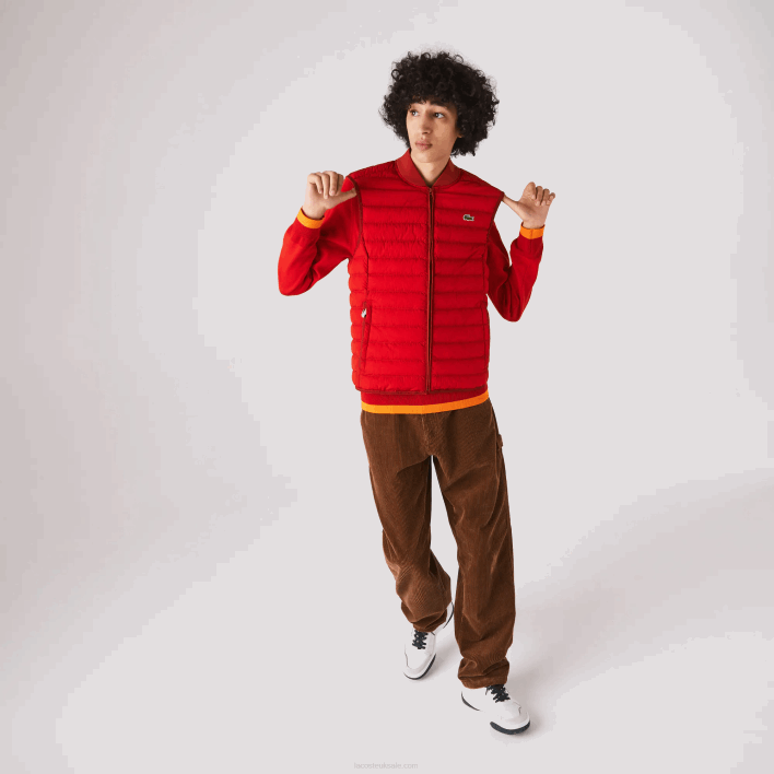 Lacoste Lightweight Foldable Water-Resistant Puffer Coat 646T1288 Red 240 Men