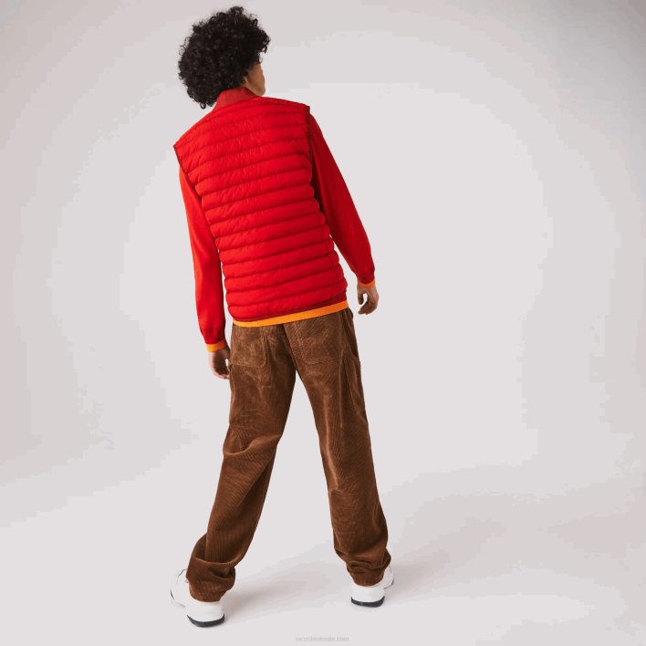 Lacoste Lightweight Foldable Water-Resistant Puffer Coat 646T1288 Red 240 Men