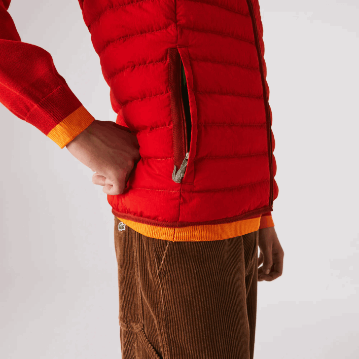 Lacoste Lightweight Foldable Water-Resistant Puffer Coat 646T1288 Red 240 Men