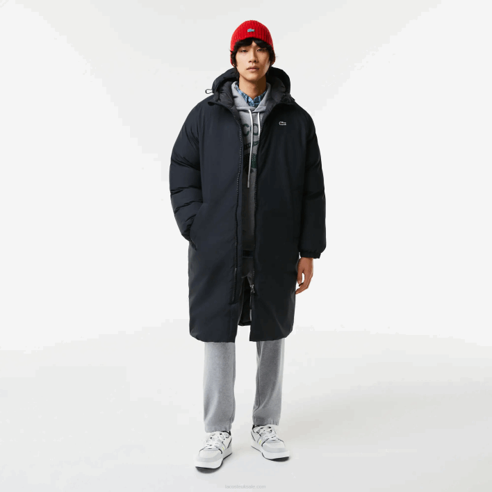 Lacoste Branded Inscription Long Puffer Jacket 646T1294 Black 031 Men