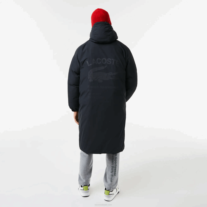 Lacoste Branded Inscription Long Puffer Jacket 646T1294 Black 031 Men