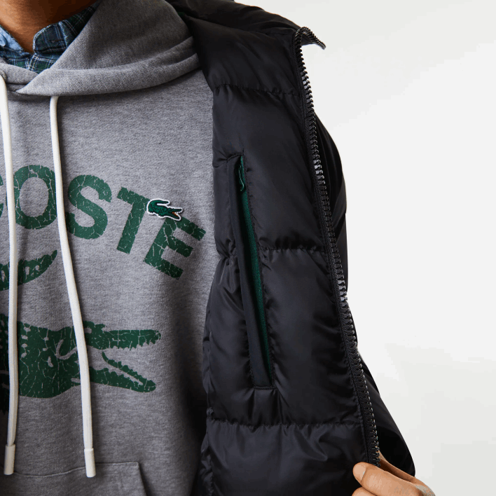 Lacoste Branded Inscription Long Puffer Jacket 646T1294 Black 031 Men