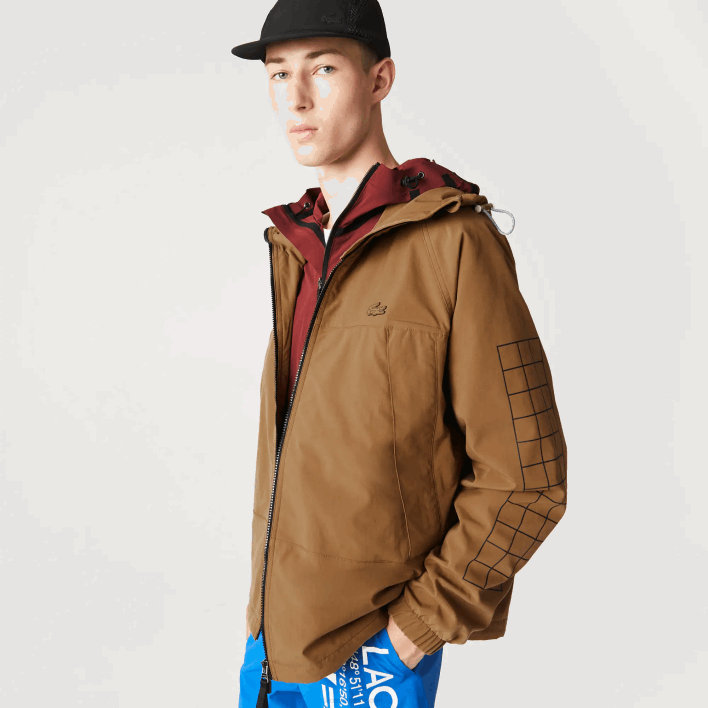 Lacoste Branded Twill Jacket 646T1293 Brown Z0W Men