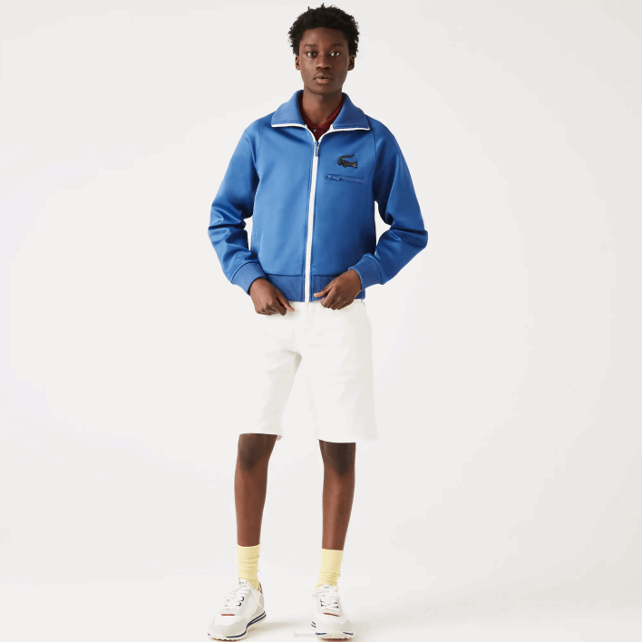 Lacoste Crocodile Stand-Up Collar Zippered Jacket 646T1203 Blue HN8 Men