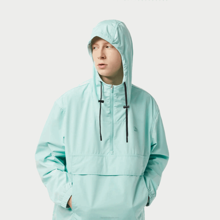 Lacoste Cropped Pull On Hooded Jacket 646T393 Mint LGF Men