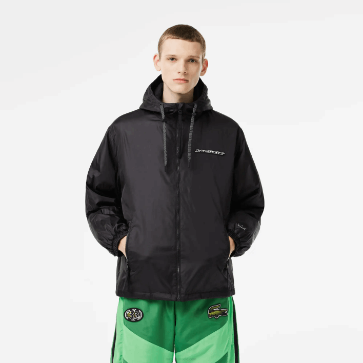 Lacoste Cropped Quilted Hooded Jacket 646T389 Black C31 Men