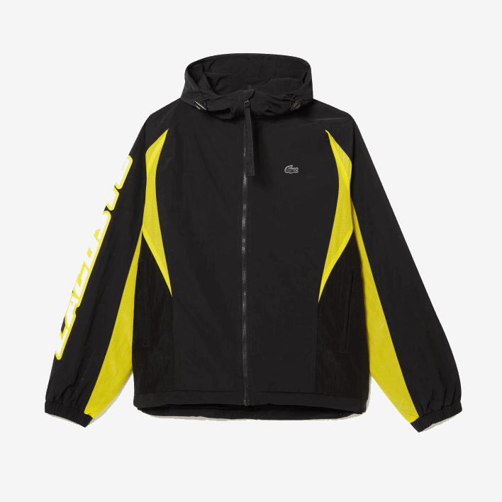 Lacoste Heritage Color-Block Nylon Jacket 646T1238 Black Yellow TJ6 Men