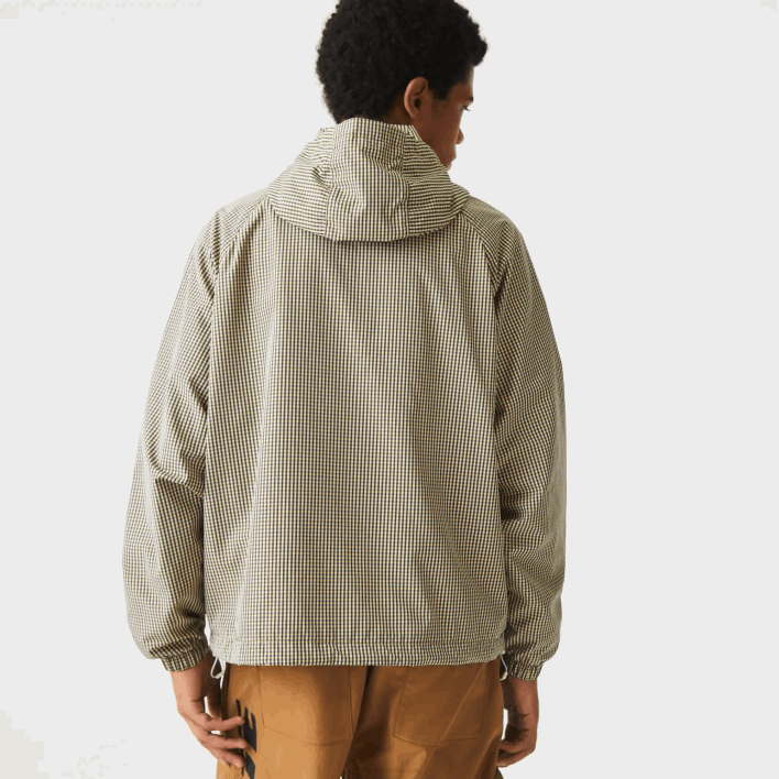 Lacoste Hooded Check Twill Jacket 646T1232 Beige Navy White Khaki Green 87E Men