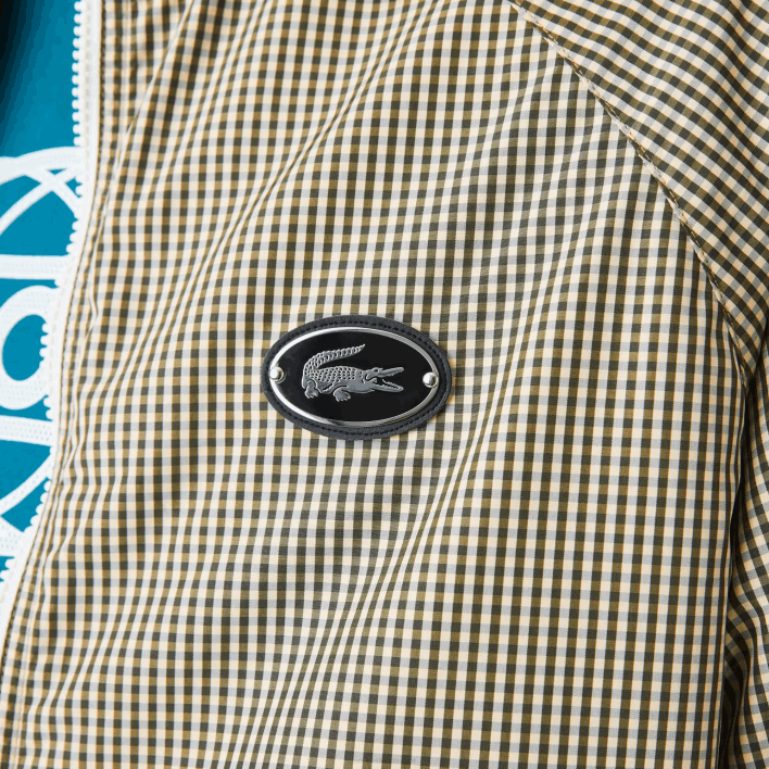 Lacoste Hooded Check Twill Jacket 646T1232 Beige Navy White Khaki Green 87E Men