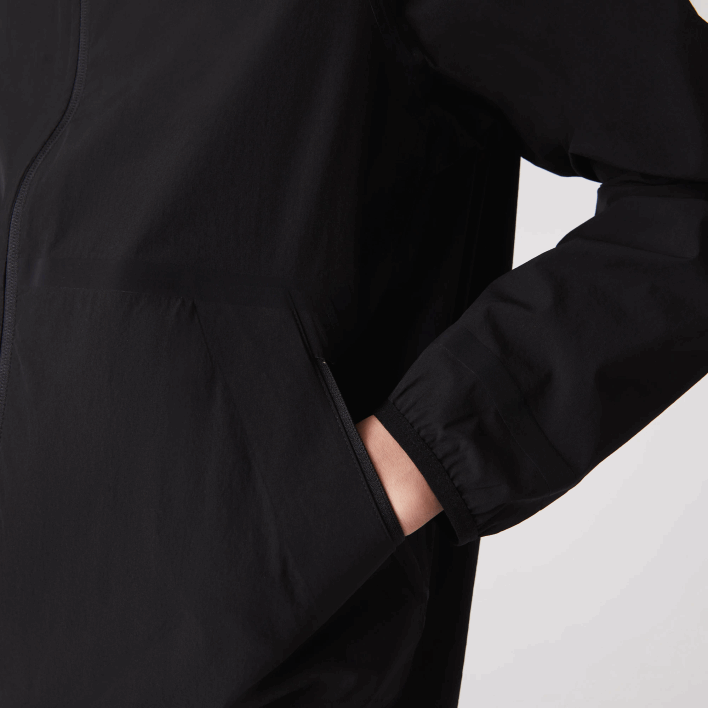 Lacoste Hooded Lettering Light Zip Jacket 646T1284 Black 031 Men