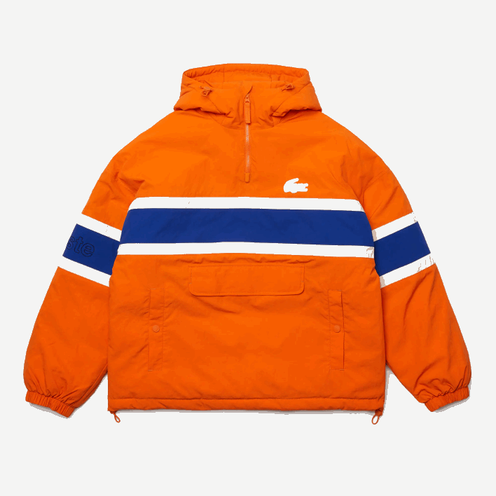 Lacoste L!VE Quilted Pullover Jacket 646T1300 Orange Blue Beige 0D8 Men
