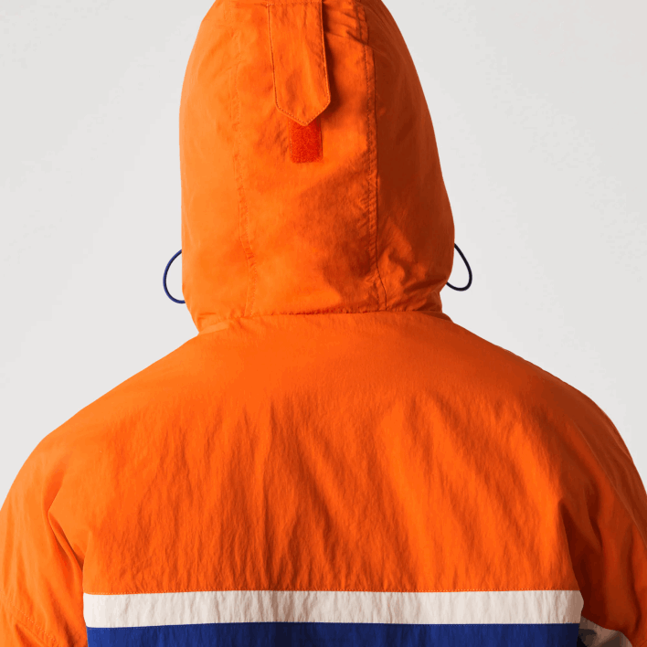 Lacoste L!VE Quilted Pullover Jacket 646T1300 Orange Blue Beige 0D8 Men