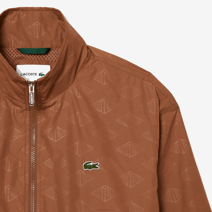Lacoste Monogram Print Track Jacket 646T378 Light Brown LFA Men