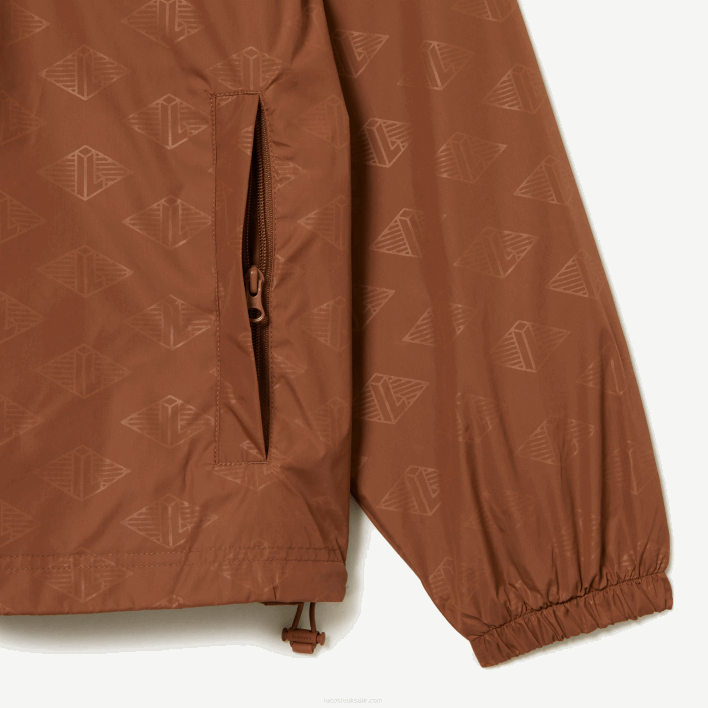 Lacoste Monogram Print Track Jacket 646T378 Light Brown LFA Men