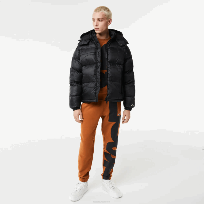 Lacoste Oversized Branded Water-Repellent Jacket 646T1234 Black C31 Men