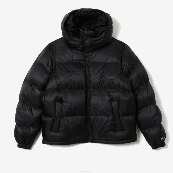 Lacoste Oversized Branded Water-Repellent Jacket 646T1234 Black C31 Men