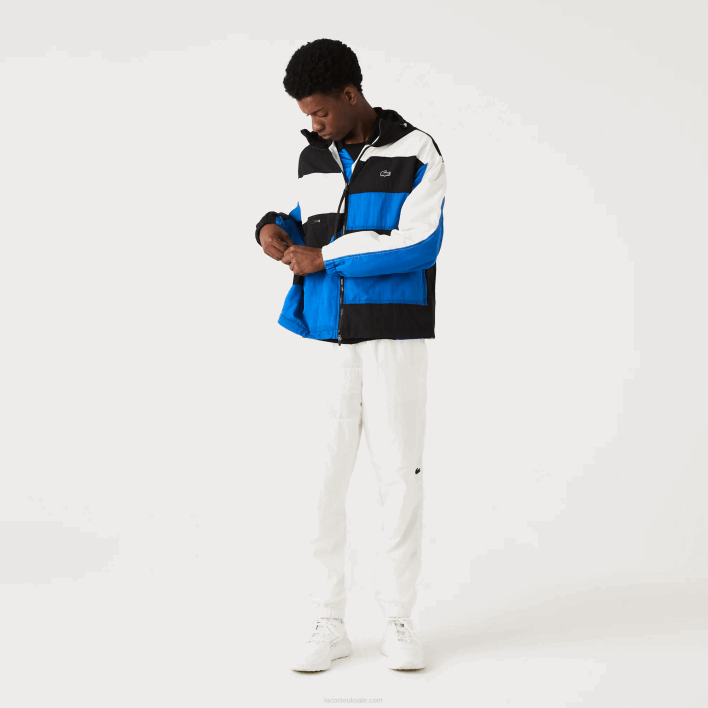 Lacoste Patchwork Effect Jacket 646T1248 Black Blue White SE1 Men