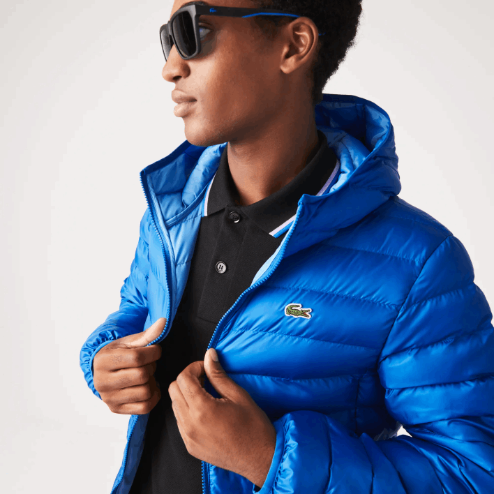 Lacoste Quilted Hooded Jacket 646T1264 Blue K1Q Men