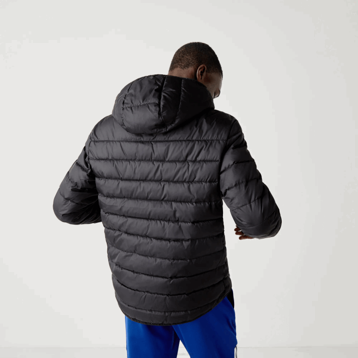 Lacoste SPORT Hooded Water-Resistant Quilted Jacket 646T1319 Black C31 Men