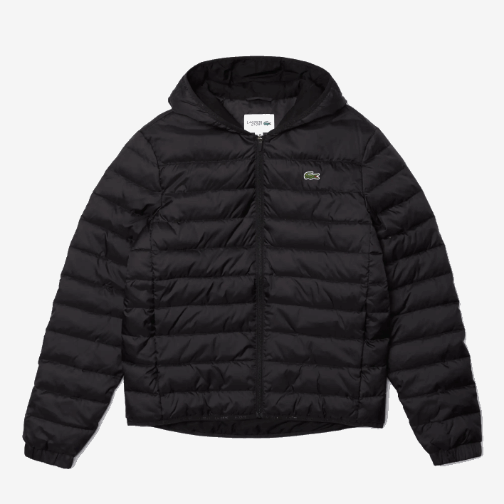 Lacoste SPORT Hooded Water-Resistant Quilted Jacket 646T1319 Black C31 Men