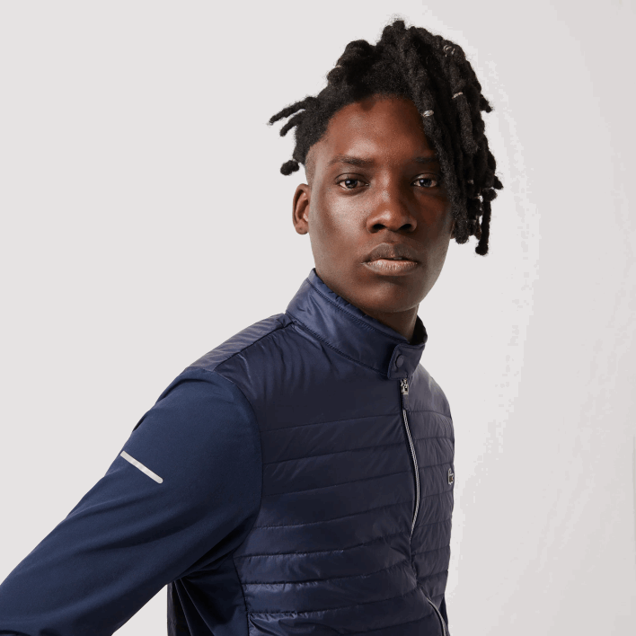 Lacoste SPORT Lightweight Water-Resistant Quilted Golf Jacket 646T1302 Navy Blue 5FS Men