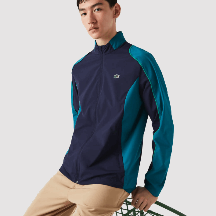 Lacoste SPORT Packable Golf Jacket 646T1277 Navy Blue Green 6H2 Men