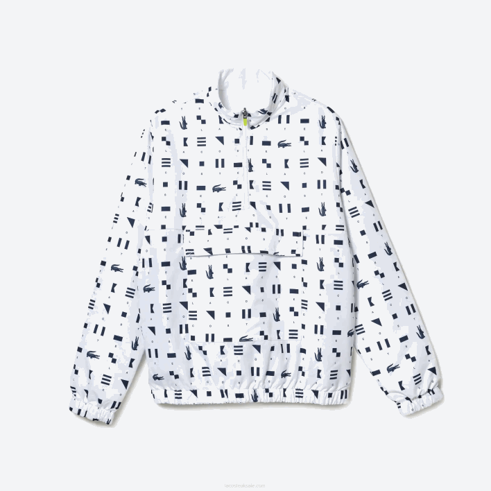 Lacoste SPORT Reversible Water-Repellent Tennis Jacket 646T1237 White Navy Blue 0L3 Men