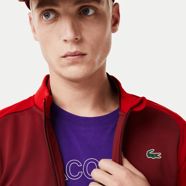 Lacoste SPORT Thermal Golf Jacket 646T1076 Bordeaux Red 6HJ Men