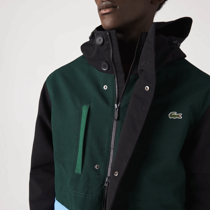 Lacoste Water-Repellent Colorblock Twill Jacket 646T1247 Black Blue Green NDN Men