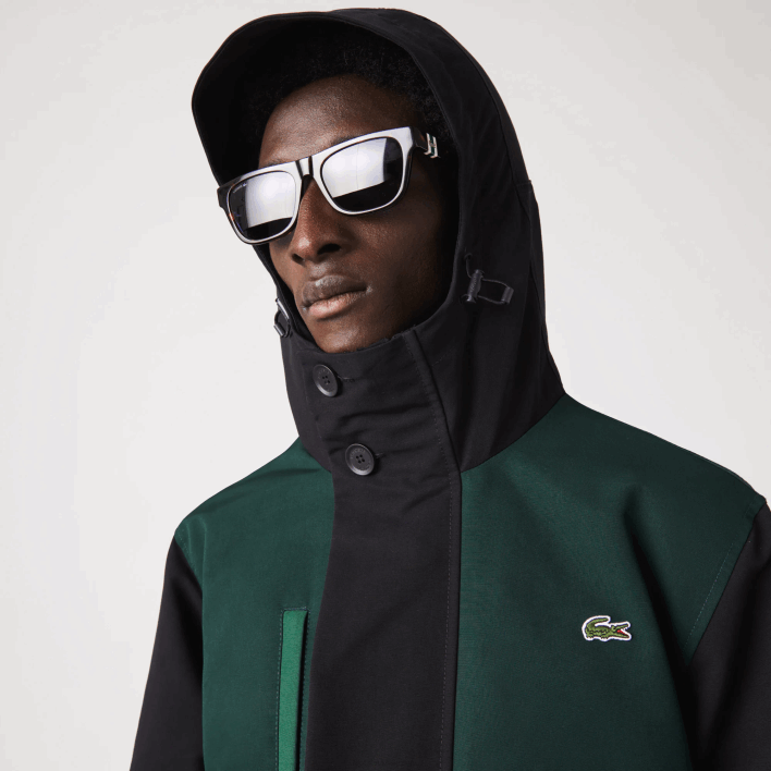 Lacoste Water-Repellent Colorblock Twill Jacket 646T1247 Black Blue Green NDN Men