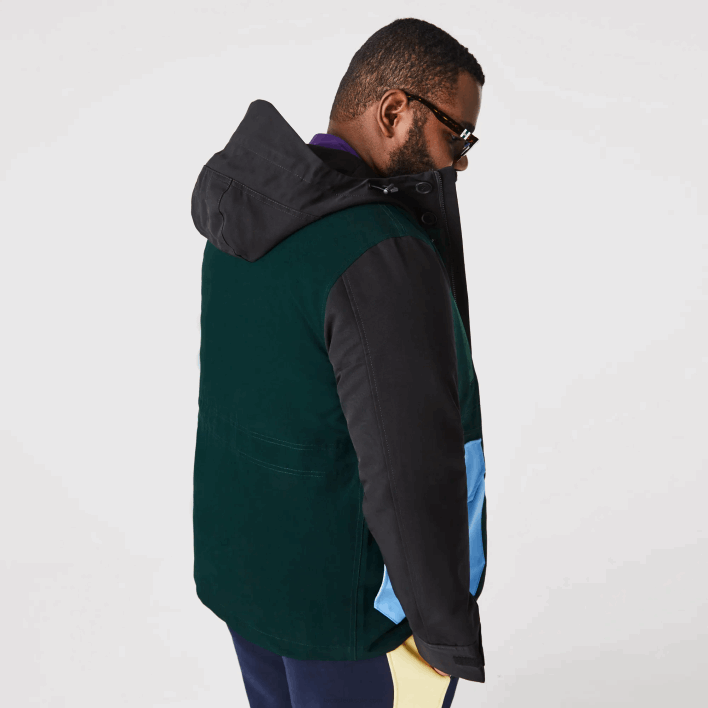 Lacoste Water-Repellent Colorblock Twill Jacket 646T1247 Black Blue Green NDN Men