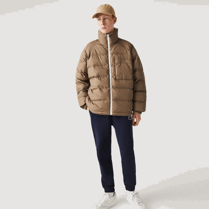 Lacoste Water-Repellent Reversible Jacket 646T1225 White Beige 7DX Men